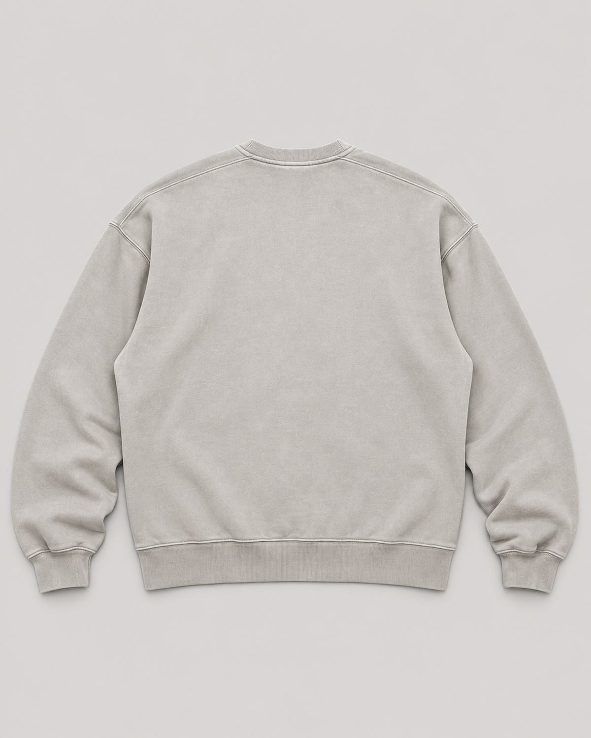The Boston Harriers Crewneck in washed grey, back