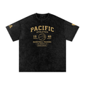 Pacific Athletics Heavyweight Vintage Wash T-Shirt — Washed Black / Gold