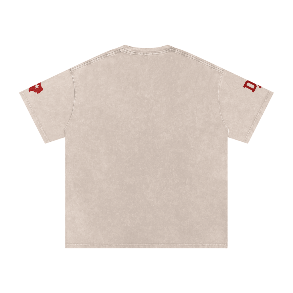 Lone Star Athletic Dept. Heavyweight Vintage Wash T-Shirt — Sand / Burnt Red