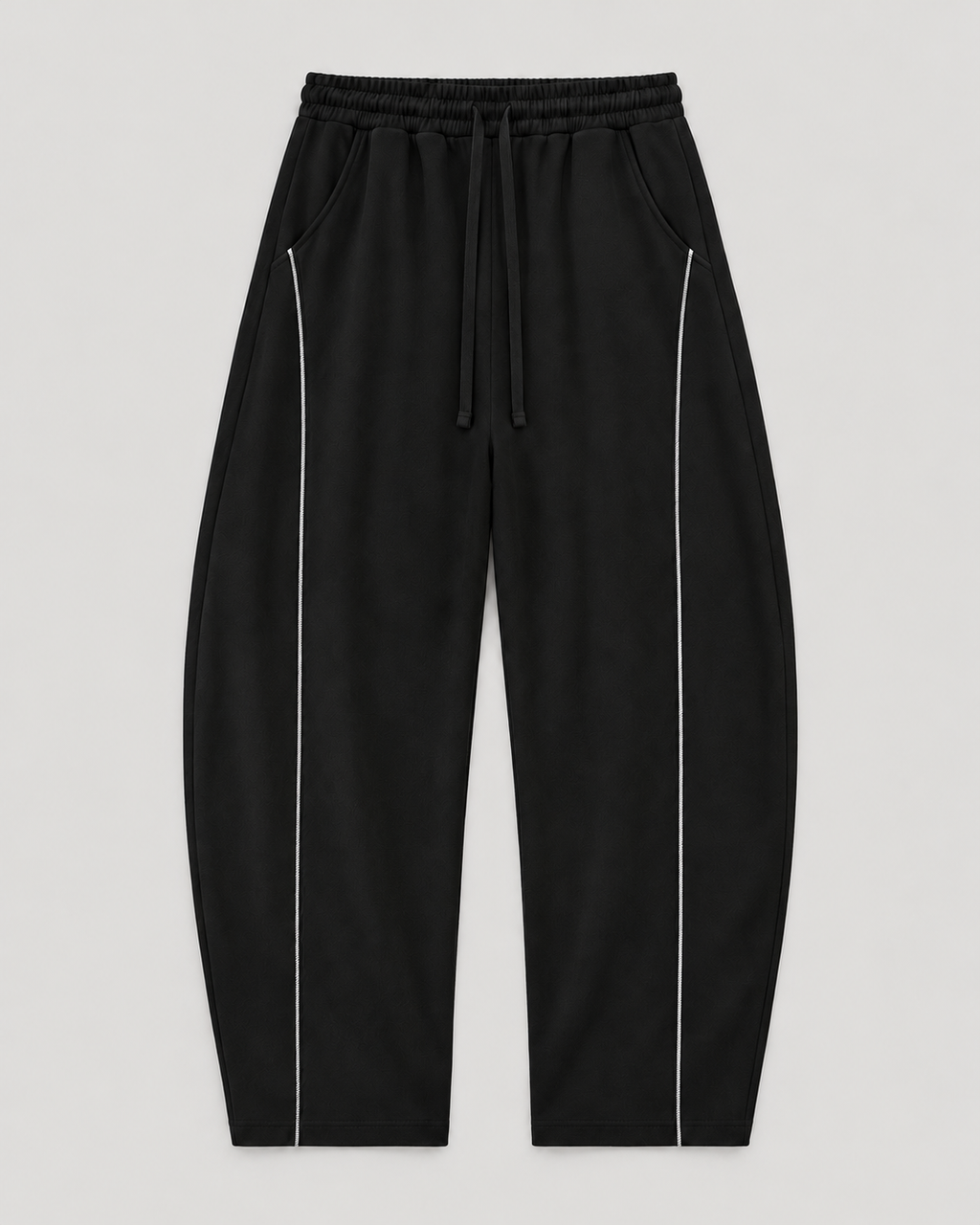 The Barrel Sweatpant in black, front