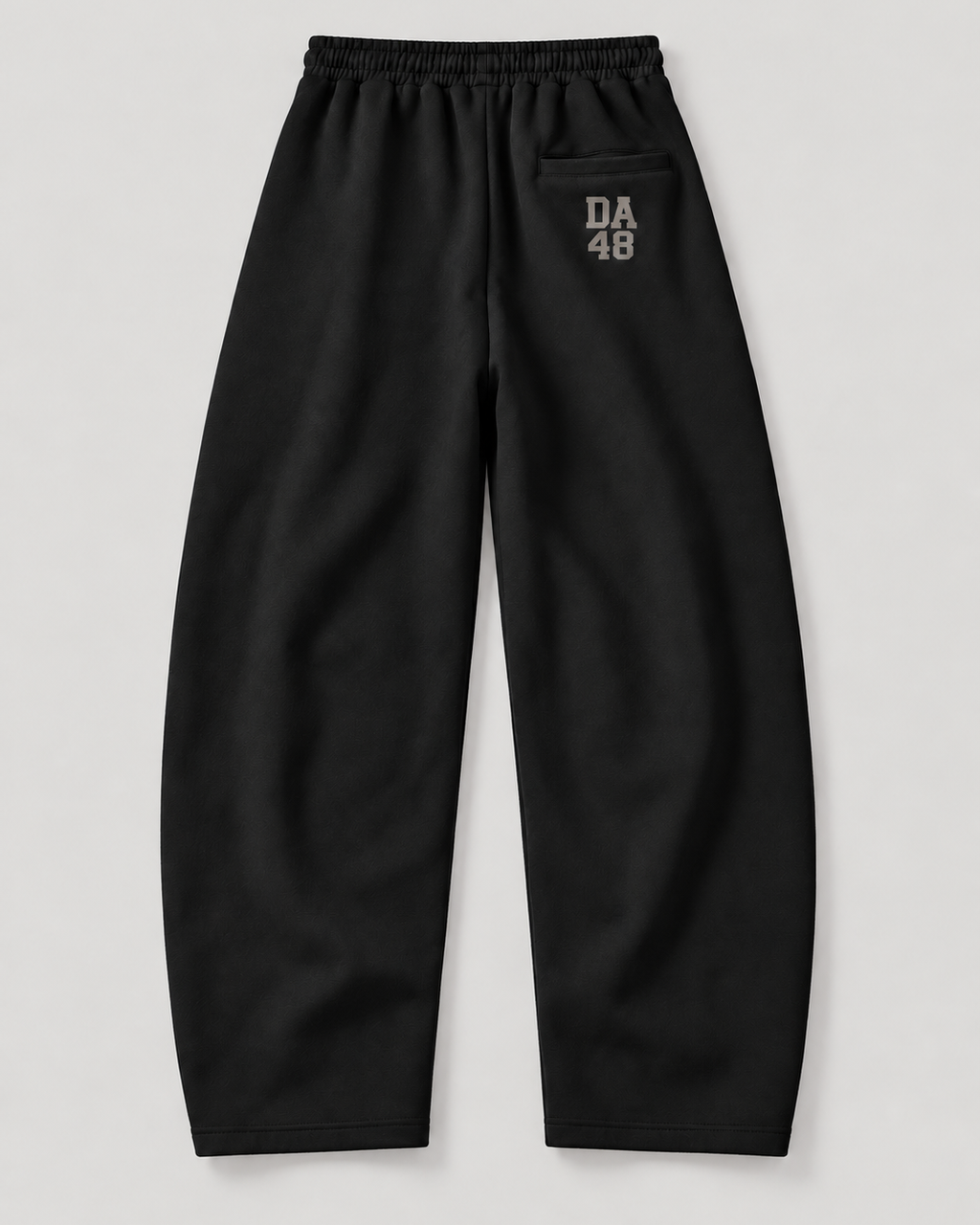 The Barrel Sweatpant in black, back