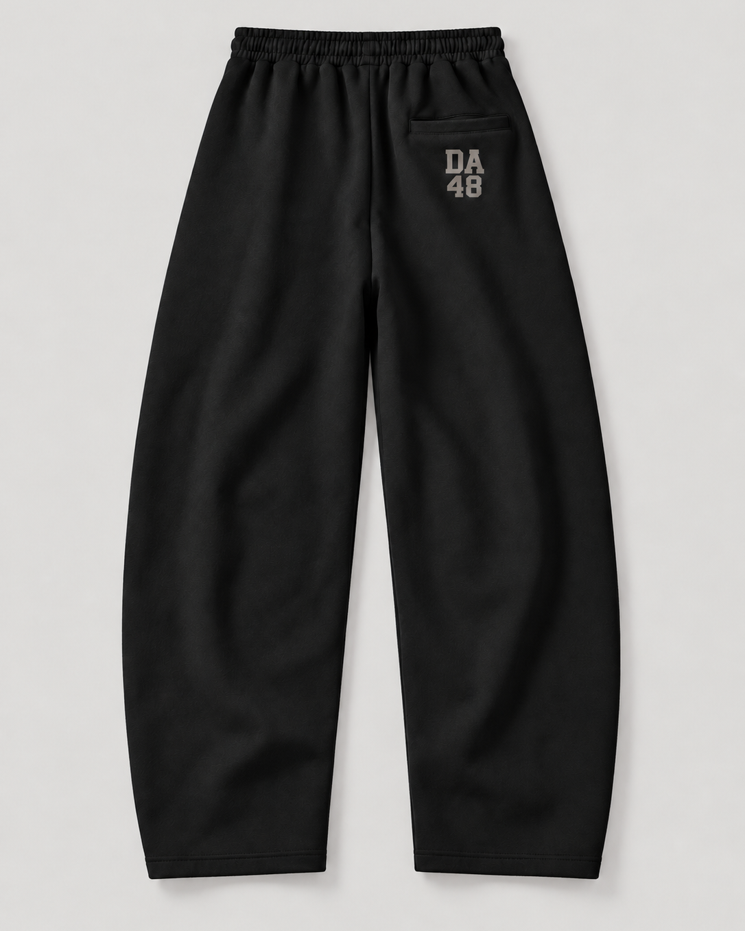 The Barrel Sweatpant in black, back