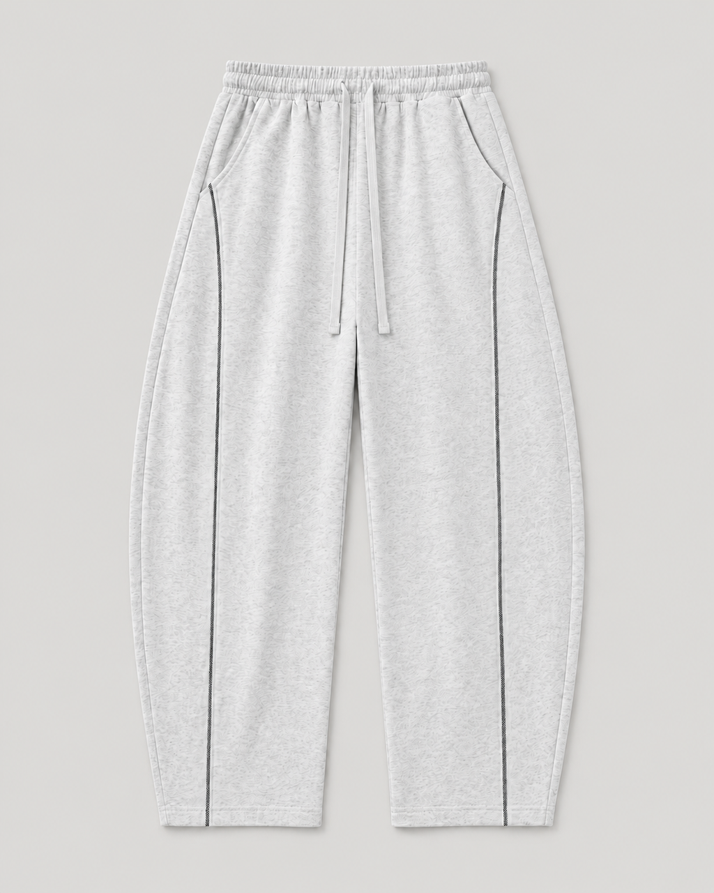 The Barrel Sweatpant in grey marl, front
