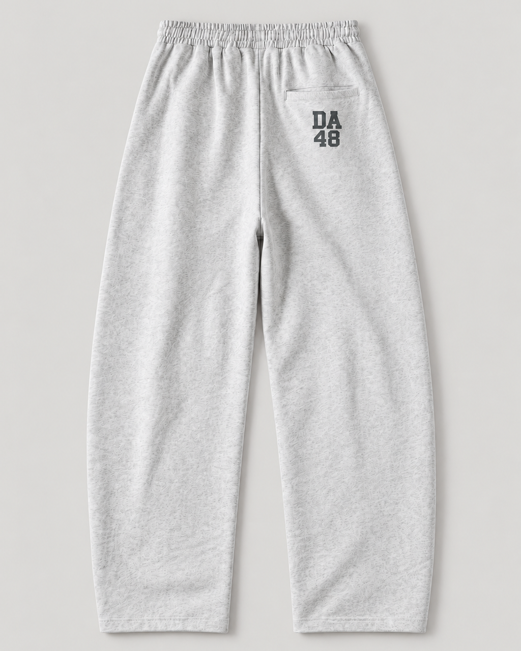 The Barrel Sweatpant in grey marl, back