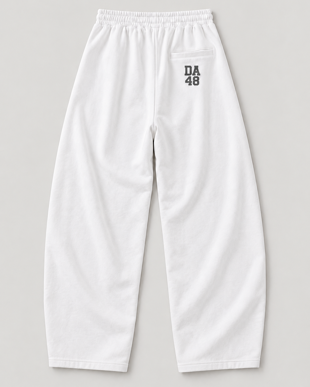 The Barrel Sweatpant in white, back