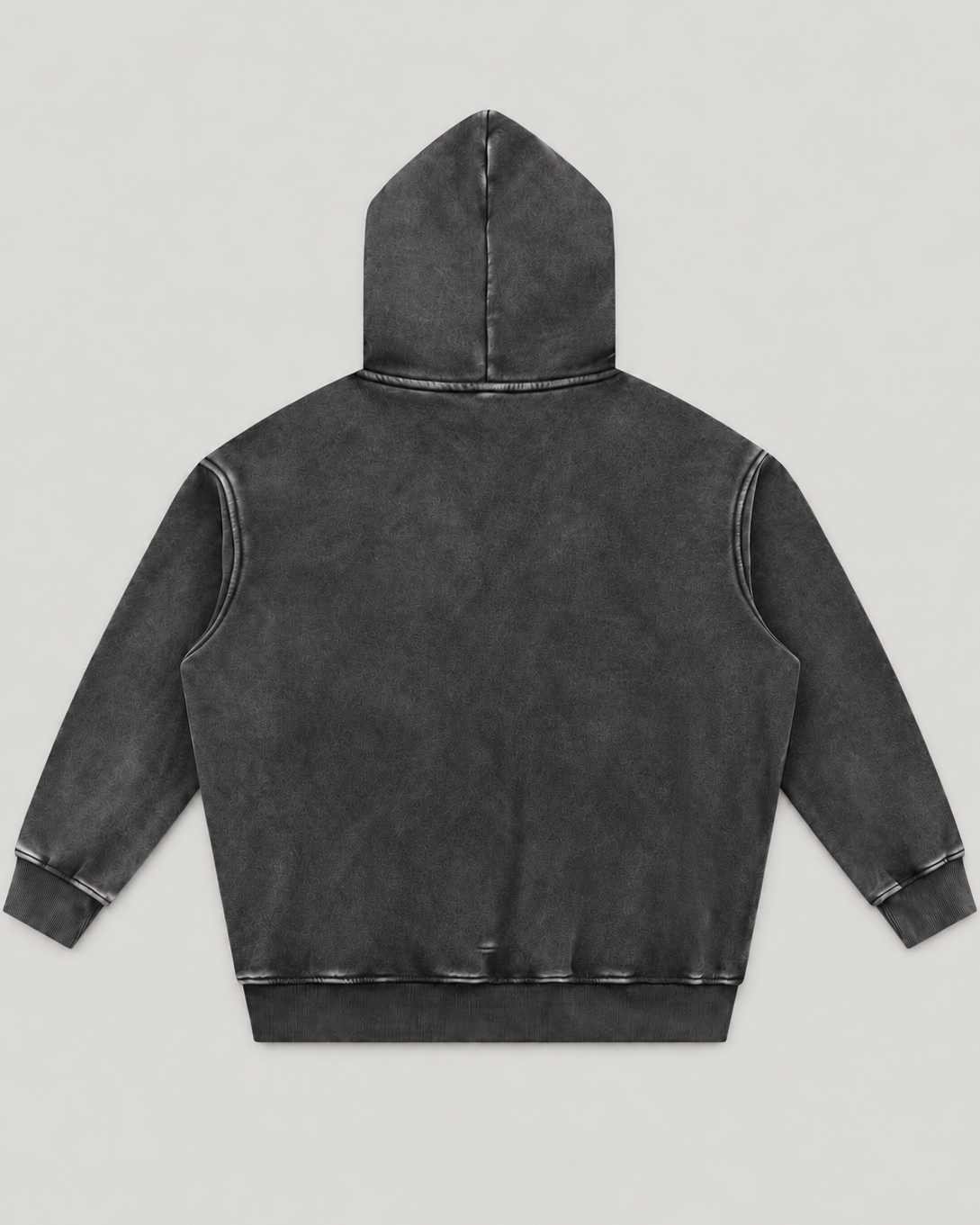 The District Hoodie in charcoal, back