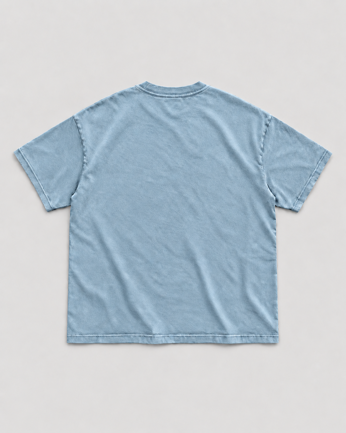 The Potomac Tee in blue with navy print, back