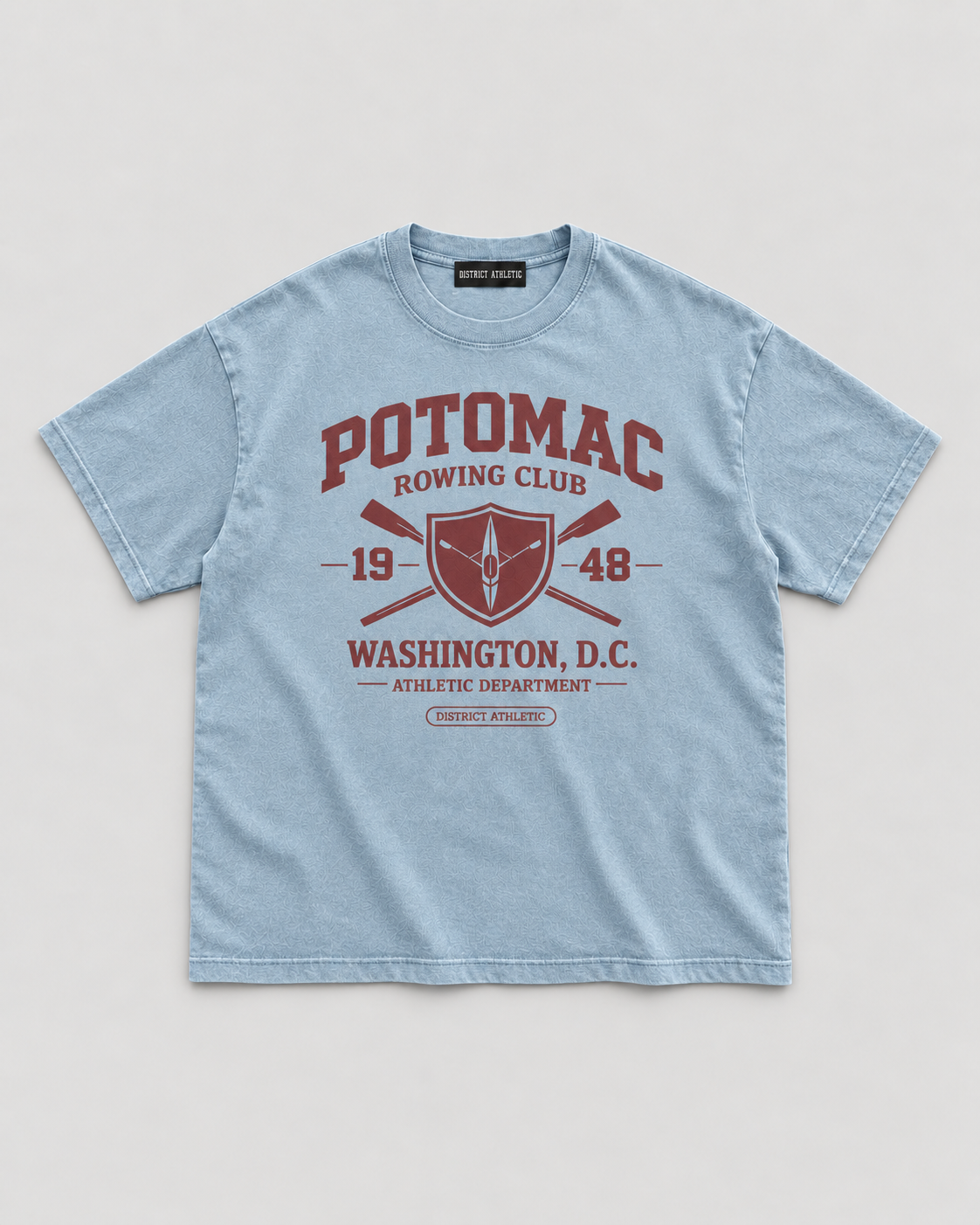 The Potomac Tee in Blue, red print