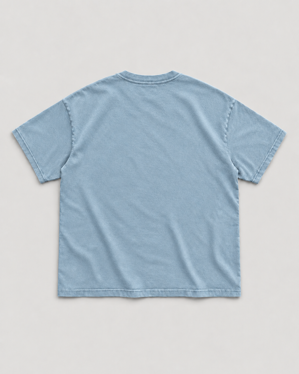 The Potomac Tee in blue with red print, back