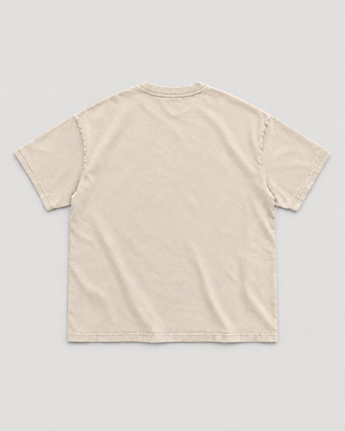 The Potomac Tee in sand with red print, back